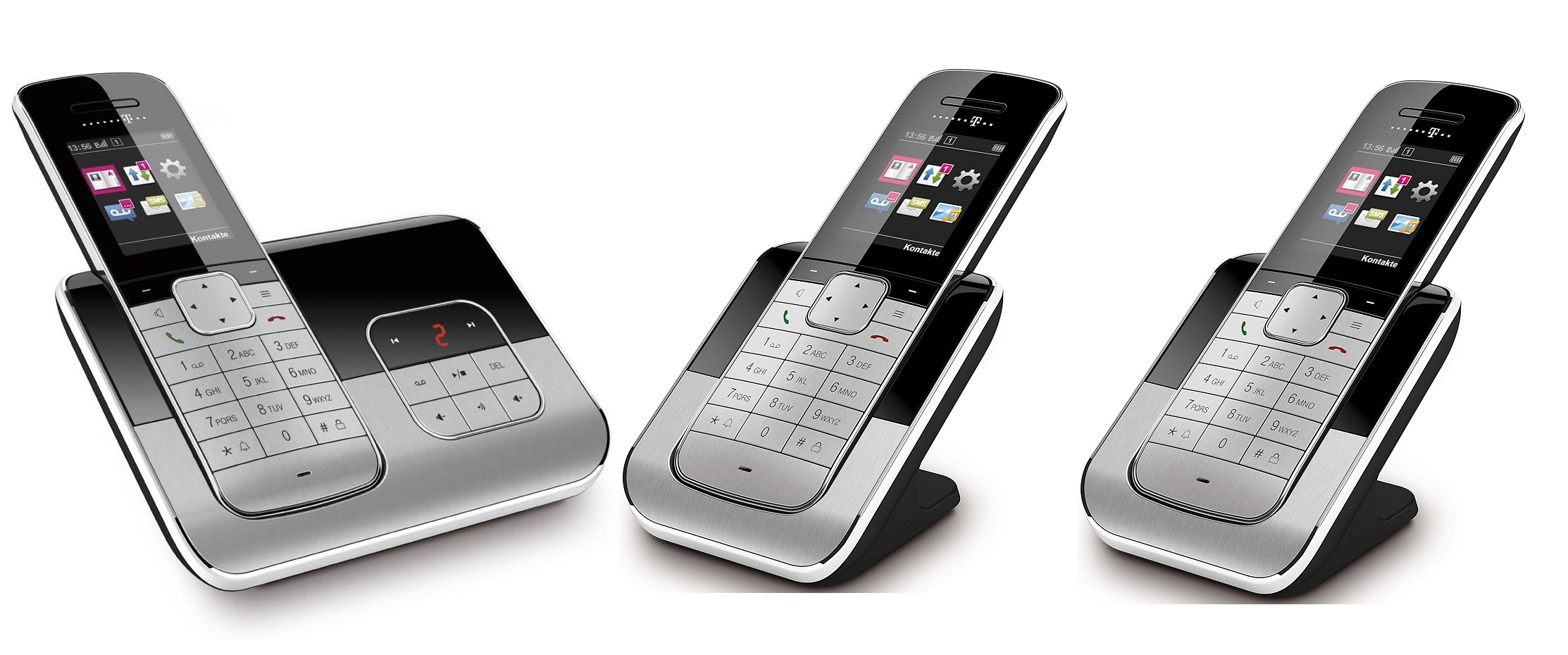 Telefon Set Mit 3 Mobilteilen Test Telekom Sinus A806 Trio Schnurlos Telefon mit 3 Mobilteilen