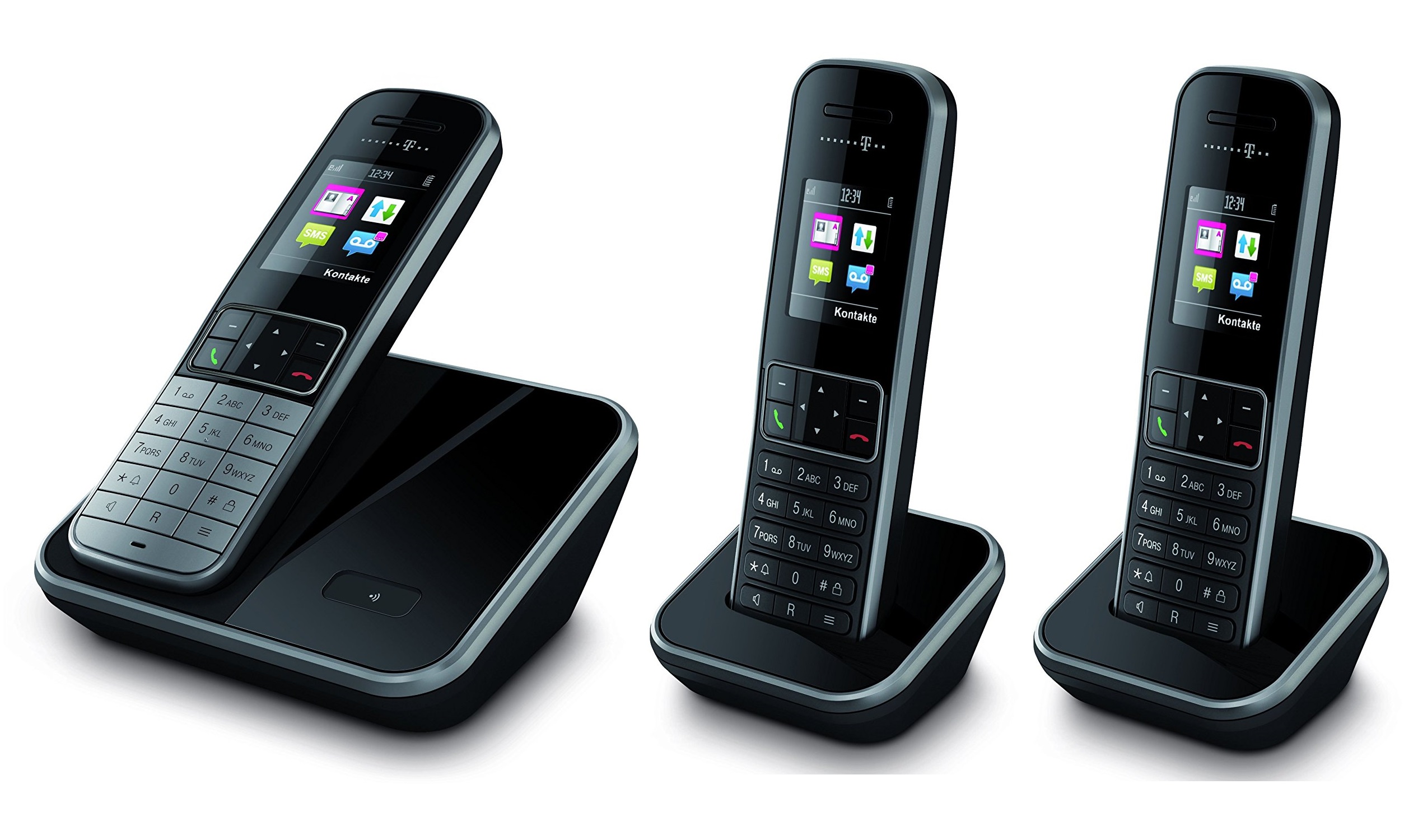 Telefon Set Mit 3 Mobilteilen Test Telekom Sinus 606 Trio Schnurlos Telefon mit 3 Mobilteilen Schnurloses